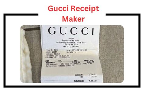 best Gucci receipt maker